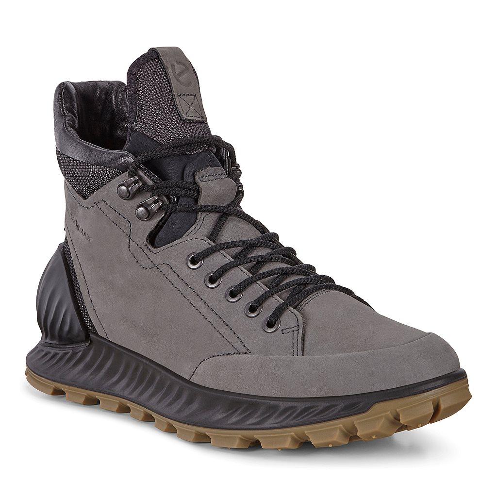 Ecco Exostrike Mens Hiking Boots Grey Sales - India XIG-462015